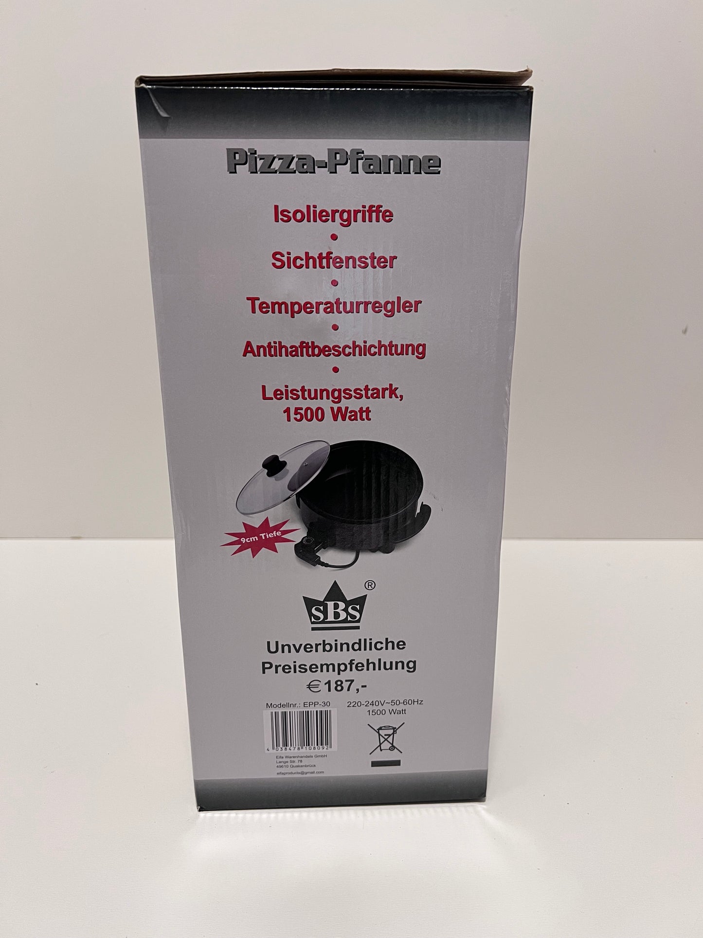 Elektrische Pfanne Pizzapfanne Bratpfanne Partypfanne Elektropfanne Ø 32